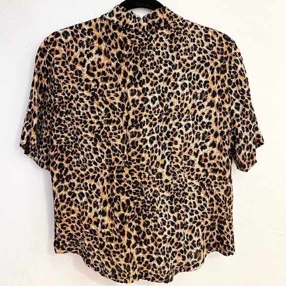 Nanushka Clare Shirt Short Sleeve Collared Shirt Leopard - Picture 5 of 5